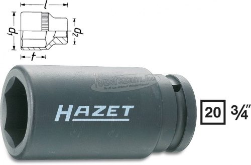 HAZET 1000SLG-32 6szög Gépi dugókulcs 32mm 3/4" (20mm) 1000SLG-32