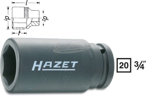 HAZET 6szög Gépi dugókulcs 27mm 3/4" 1000SLG-27