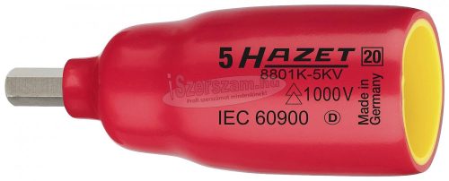HAZET szigetelt imbusz rátűzőkulcs 3/8" 5mm 1000V IEC 60900 8801K-5KV