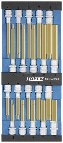 HAZET rátűzőkulcs készlet 1/2" 4-14mm 20 részes 163-573/20