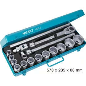   HAZET Dugókulcs készlet Metrikus 3/4" 18 részes 12szög 1002Z
