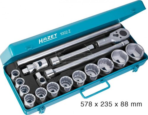 HAZET Dugókulcs készlet Metrikus 3/4" 18 részes 12szög 1002Z