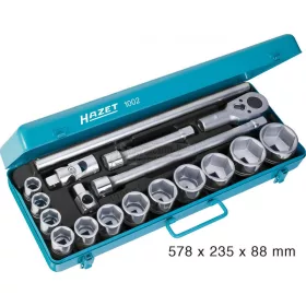   HAZET Dugókulcs készlet Metrikus 3/4" 22-60mm 18 részes 1002