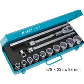   HAZET Dugókulcs készlet Metrikus 3/4" 15 részes 12szög 1000Z