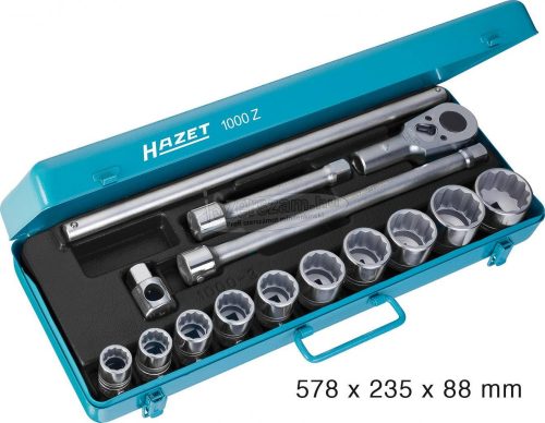 HAZET Dugókulcs készlet Metrikus 3/4" 15 részes 12szög 1000Z