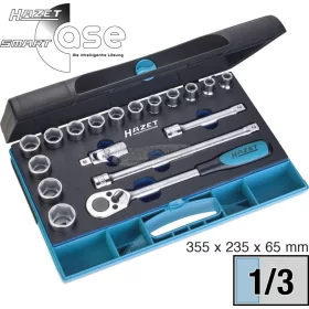   HAZET Dugókulcs készlet Metrikus 1/2" 18 részes 10-27mm 932/18