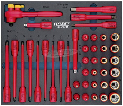 HAZET szigetelt rátűző+dugókulcs készlet 41 részes 1000V IEC 60900 163-545/41