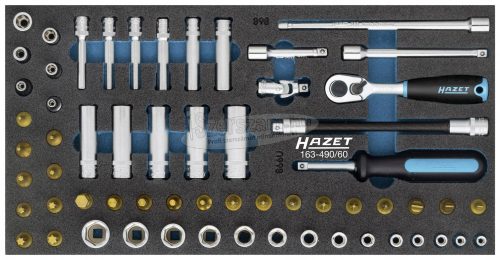 HAZETv Dugókulcs készlet 60 részes 1/4" 163-490/60