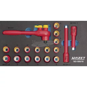   HAZET szigetelt dugókulcs készlet 8-22mm 3/8" 18 részes 163-580/18