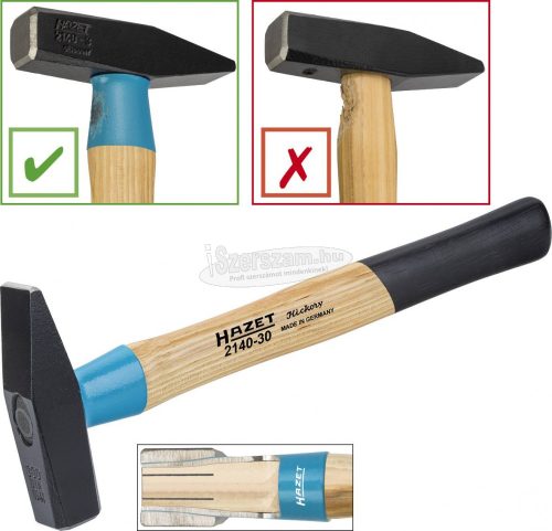 HAZET BluGuard mérnöki, lakatos kalapács hickory nyél 550g 310mm DIN 1041 2140-40