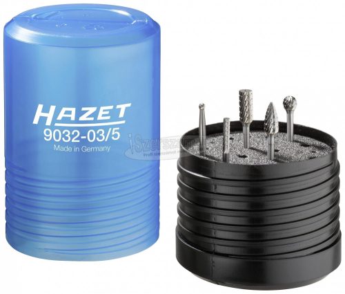 HAZET Keményfém Turbomaró készlet 5 részes 3mm szár hengeres, kúpos, gömb 9032-03/5