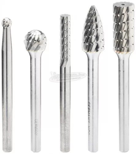 HAZET Keményfém Turbomaró készlet 5 részes 3mm szár hengeres, kúpos, gömb 9032-03/5