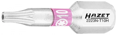 HAZET furatos TORX bitkészlet 3 részes T10Hx25mm Tamper-resistant C6.3 1/4" 2223N-T10H/3