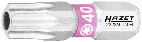 HAZET furatos TORX bitkészlet 3 részes T40Hx25mm Tamper-resistant C6.3 1/4" 2223N-T40H/3