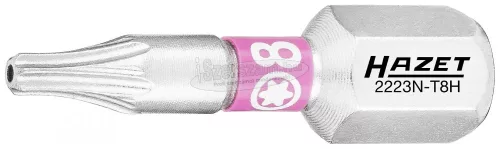 HAZET furatos TORX bitkészlet 3 részes T8Hx25mm Tamper-resistant C6.3 1/4" 2223N-T8H/3