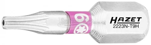 HAZET furatos TORX bitkészlet 3 részes T9Hx25mm Tamper-resistant C6.3 1/4" 2223N-T9H/3