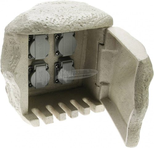Heitronic Kerti elosztó kő hatású 4 dugalj IP44 250x250x250mm 36314