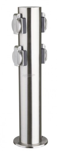 Heitronic Kerti elosztó 4 dugalj Rozsdamentes acél (V2A) IP44 118x450mm 35104