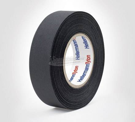 HellermannTyton HTAPE-PROTECT180-PET-BK 712-10002 Szövet ragasztószalag 25mx19mm 1db 712-10002