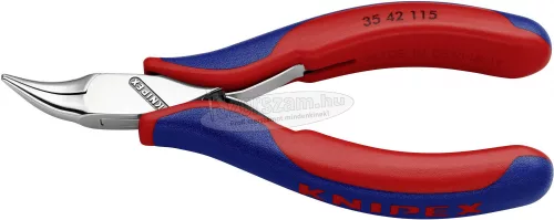KNIPEX Elektronikai félkerekcsőrű markoló fogó 45° hajlított, 115mm 35 42 115