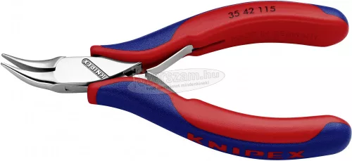 KNIPEX Elektronikai félkerekcsőrű markoló fogó 45° hajlított, 115mm 35 42 115