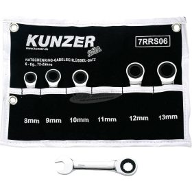   KUNZER 7RRS06 Racsnis gyűrűs csavarkulcs készlet 6 részes 8-13mm 7RRS06