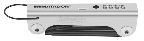 MATADOR 04439080 Belső kerek hatlap (TX) Hajlított csavarhúzó készlet T10, T15, T20, T25, T27, T30, T40, T45, T50 4439080