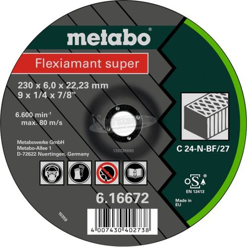 METABO 616729000 Nagyolótárcsa, hajlított 22.23mm 25db 616729000