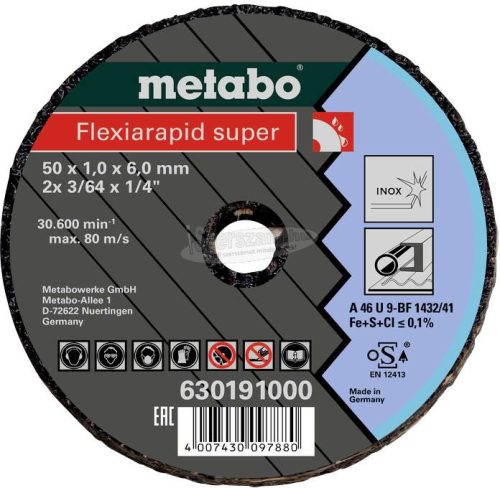METABO 630195000 Vágótárcsa, hajlított 6mm 50db 630195000