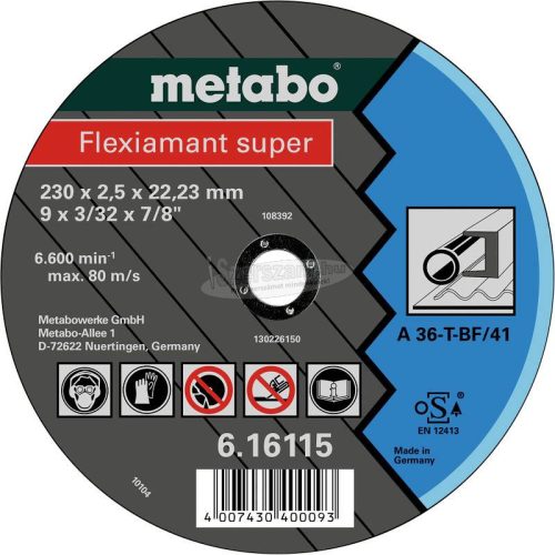 METABO 616104000 Vágótárcsa, hajlított 22.23mm 25db 616104000