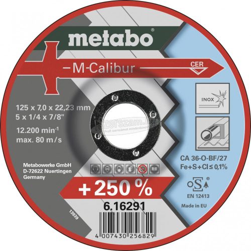 METABO M-Calibur 616291000 Vágótárcsa, hajlított 25 részes 125mm 22.23mm 25db 616291000