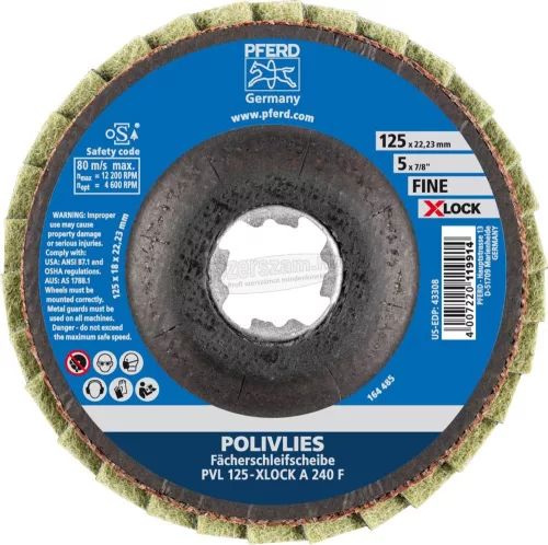 PFERD POLIVLIES legyezőlapos csiszolótárcsa PVL 125-X-LOCK A 240 F 44694213