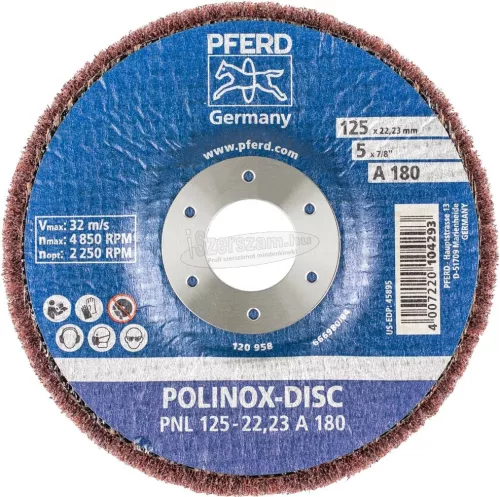 PFERD POLINOX csiszolókorong PNL 125-22,23 A 180 44692262