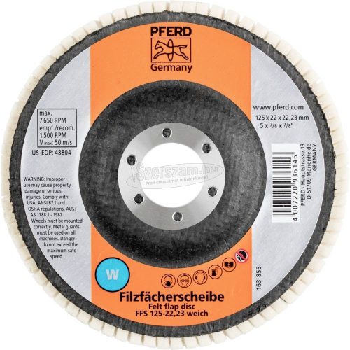 PFERD legyezőlapos filckorong FFS 125/22,23 W 44370125