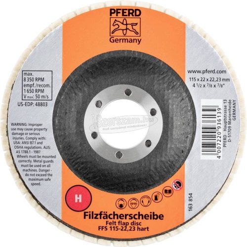 PFERD legyezőlapos filckorong FFS több méretben