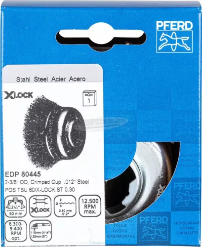 PFERD fazékkefe menettel, fonatlan POS TBU 60/X-LOCK ST 0,30 43468922