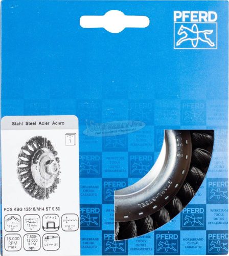 PFERD kúpos kialakítású kefe menettel, fonott POS KBG 12515/M14 ST 0,50 43317001