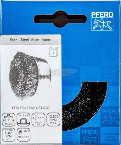 PFERD fazékkefe menettel, fonatlan POS TBU 75/M14 ST 0,30 43469001