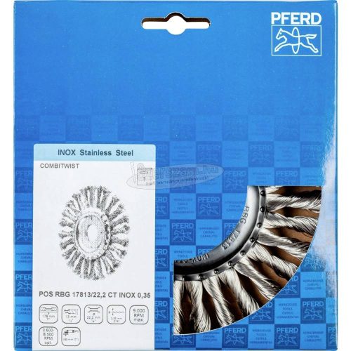 PFERD fonott körkefe POS RBG 17813/22,2 CT INOX 0,35 43304013