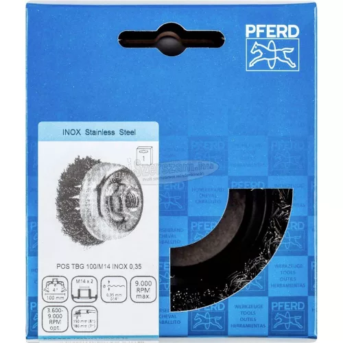 PFERD fazékkefe menettel, fonott TBG INOX több változatban