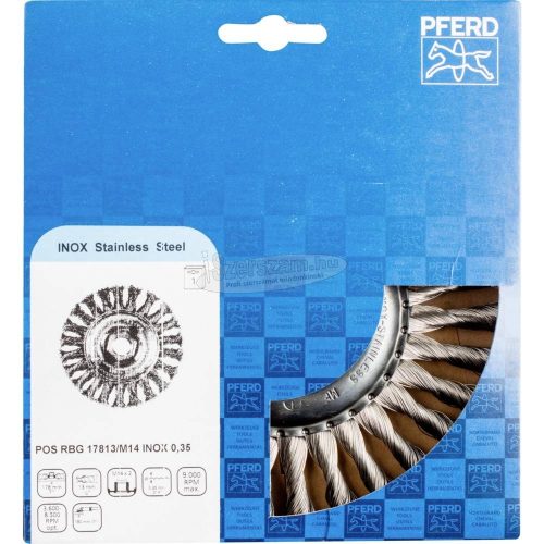 PFERD fonott körkefe POS RBG 17813/M14 INOX 0,35 43304010