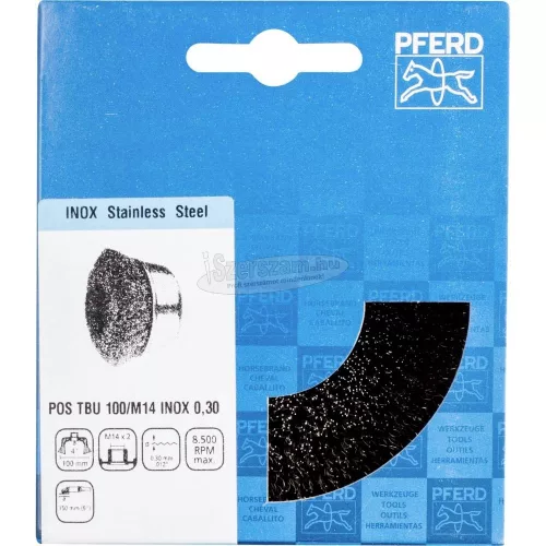 PFERD fazékkefe menettel, fonatlan POS TBU 100/M14 INOX 0,30 43469103