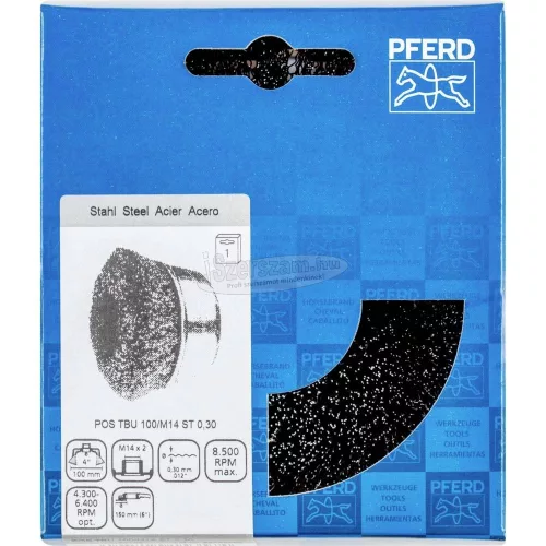 PFERD fazékkefe menettel, fonatlan POS TBU 100/M14 ST 0,30 43469102