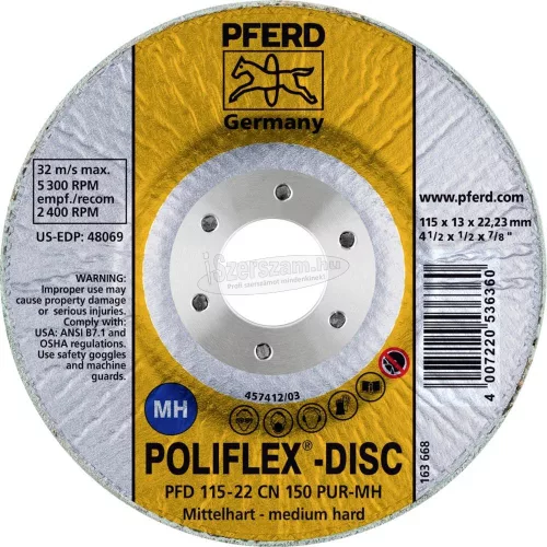 PFERD Poliflex-korong PFD CN PUR több méretben