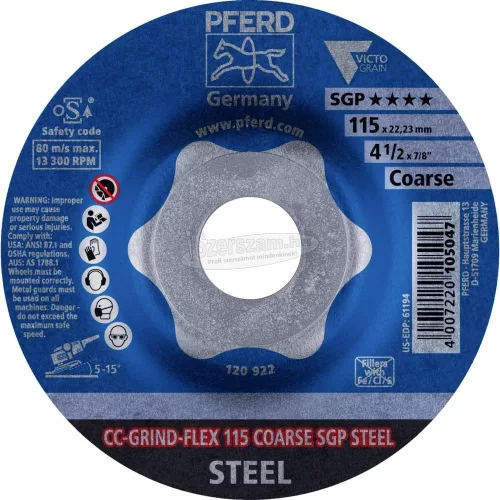 PFERD CC-GRIND csiszolókorong CC-GRIND-FLEX 115 COARSE SGP STEEL 64188116
