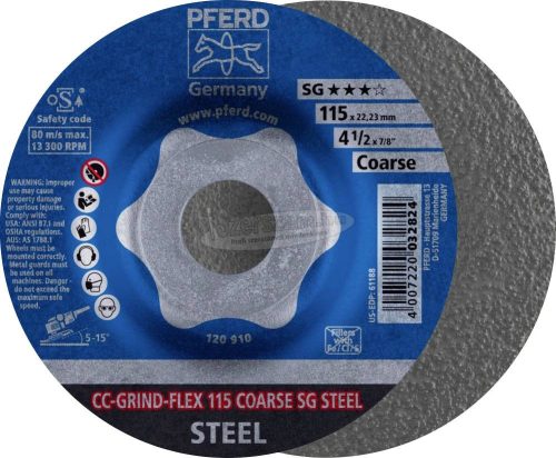 PFERD CC-GRIND csiszolókorong CC-GRIND-FLEX 115 SG STEEL COARSE 64188115