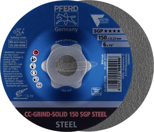 PFERD CC-GRIND csiszolókorong CC-GRIND-SOLID 150 SGP STEEL 64187150