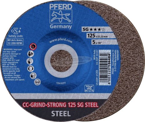 PFERD CC-GRIND csiszolókorong CC-GRIND-STRONG 125 SG STEEL 64181125