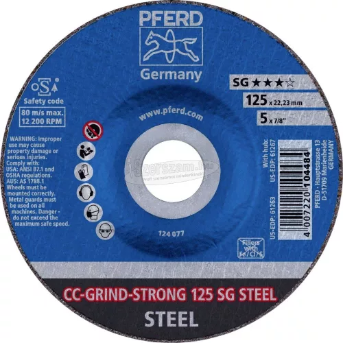 PFERD CC-GRIND csiszolókorong CC-GRIND-STRONG 125 SG STEEL 64181125