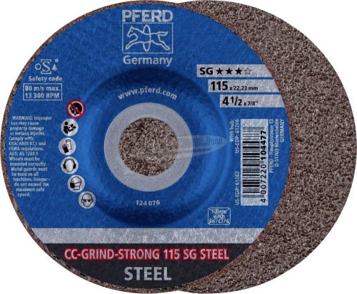 PFERD CC-GRIND csiszolókorong CC-GRIND-STRONG 115 SG STEEL 64181115